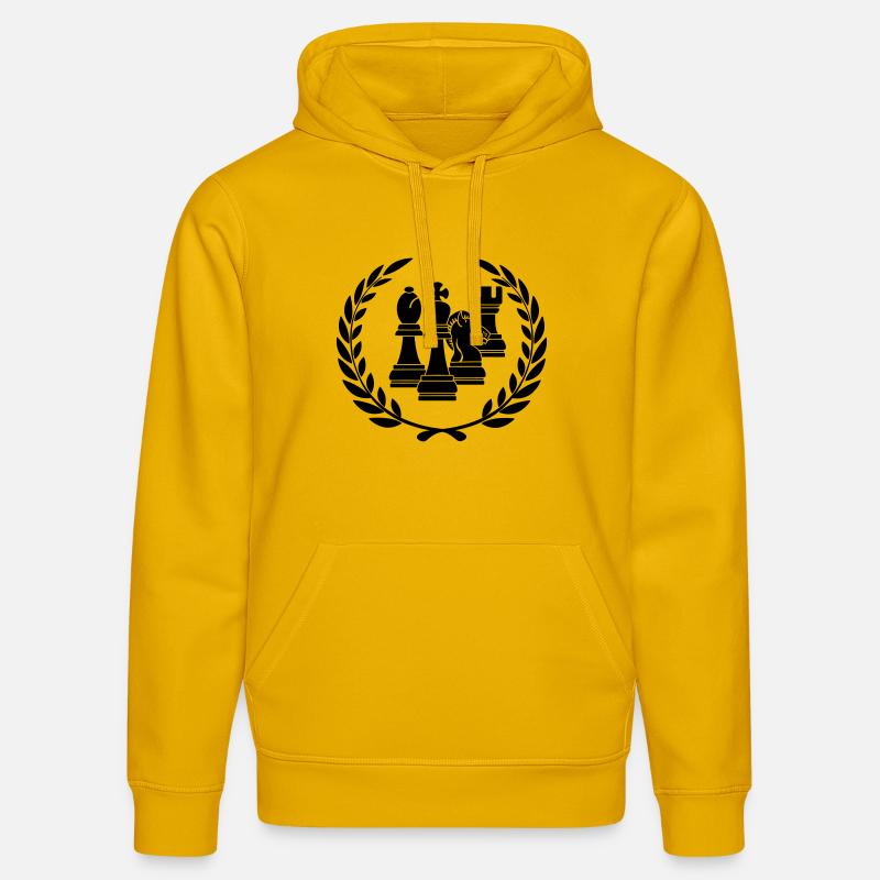 Pièces d’échecs en couronne de laurier - Sweat à capuche bio DRUMMER Stanley/Stella Unisexe - jaune spectre