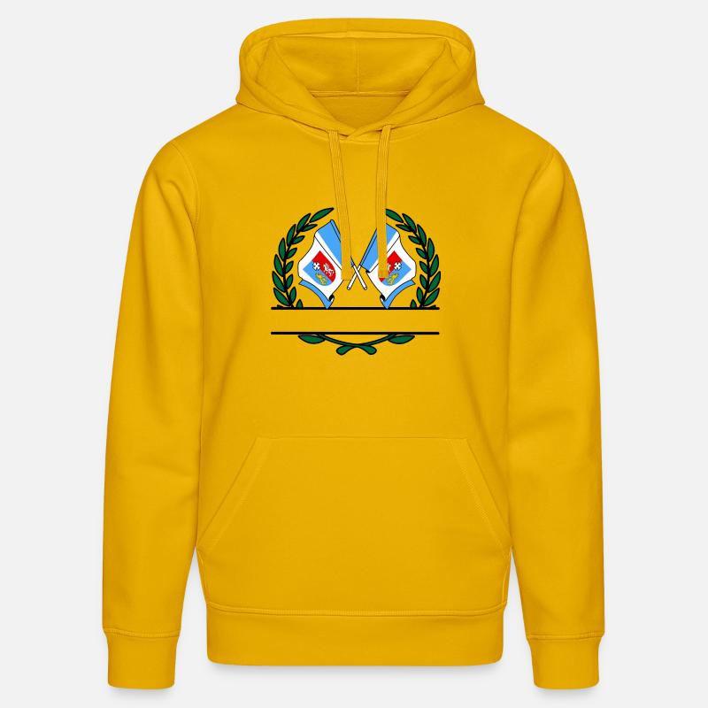 Drapeaux Subcarpathia couronne de laurier bannière - Sweat à capuche bio DRUMMER Stanley/Stella Unisexe - jaune spectre