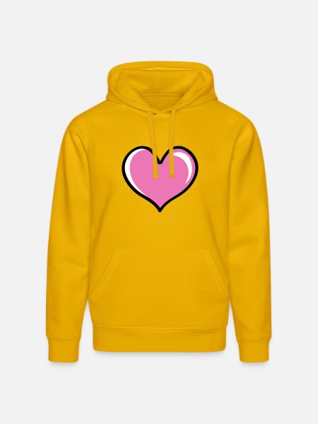 Heart Love - Stanley/Stella DRUMMER Unisex Organic Hoodie - spectra yellow