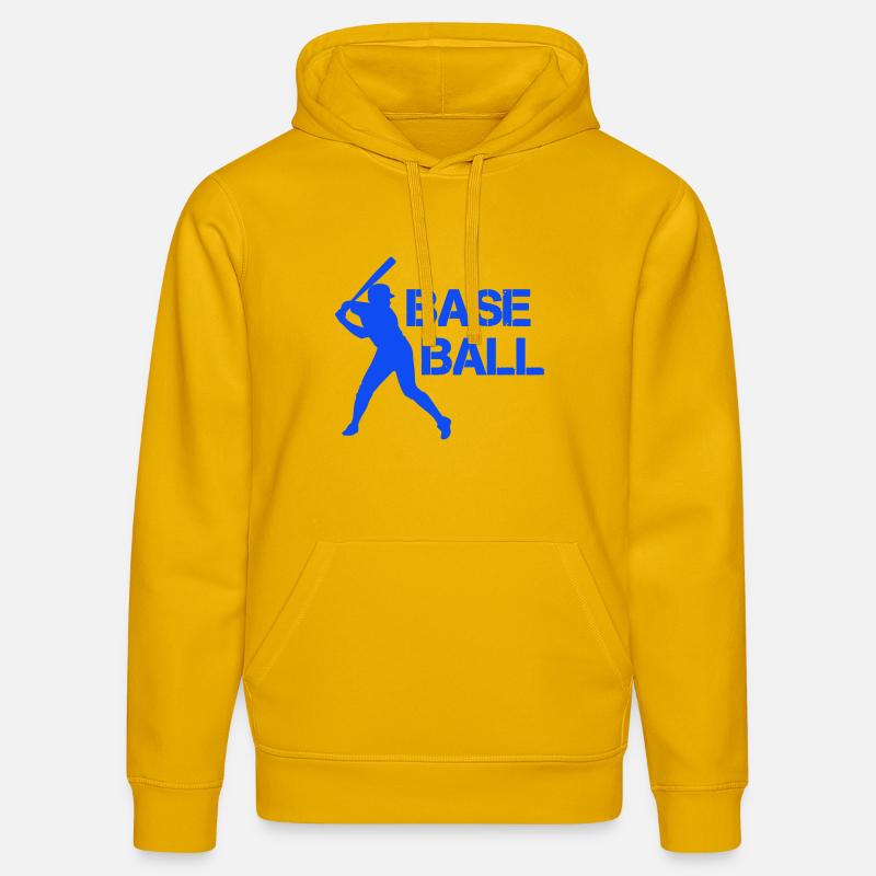 Silhouette de baseball en bleu éclat - Sweat à capuche bio DRUMMER Stanley/Stella Unisexe - jaune spectre