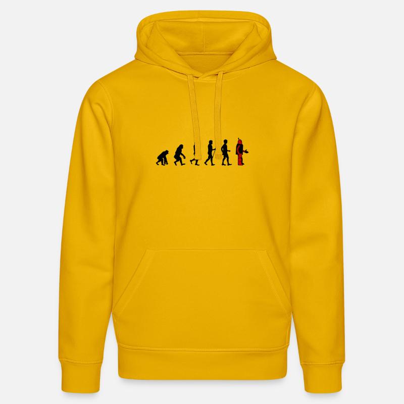 Evolution - Robot - Sweat à capuche bio DRUMMER Stanley/Stella Unisexe - jaune spectre