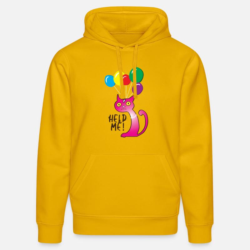 Chat Aidez-moi, Aidez-moi - Sweat à capuche bio DRUMMER Stanley/Stella Unisexe - jaune spectre