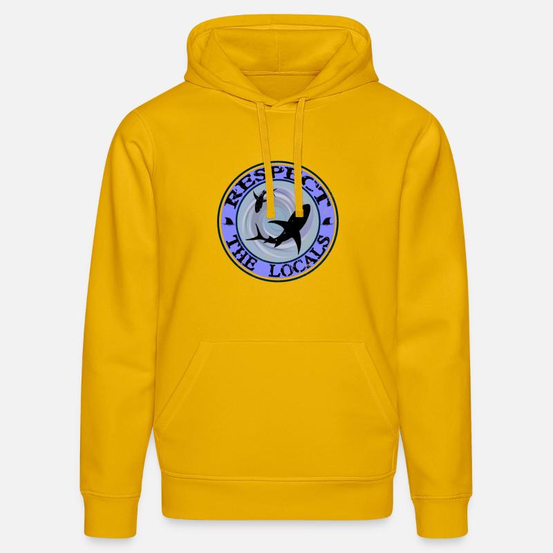Respectez le requin local - Sweat à capuche bio DRUMMER Stanley/Stella Unisexe - jaune spectre
