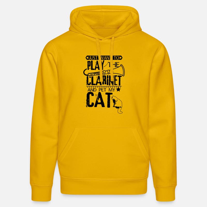 Clarinette chat - Sweat à capuche bio DRUMMER Stanley/Stella Unisexe - jaune spectre