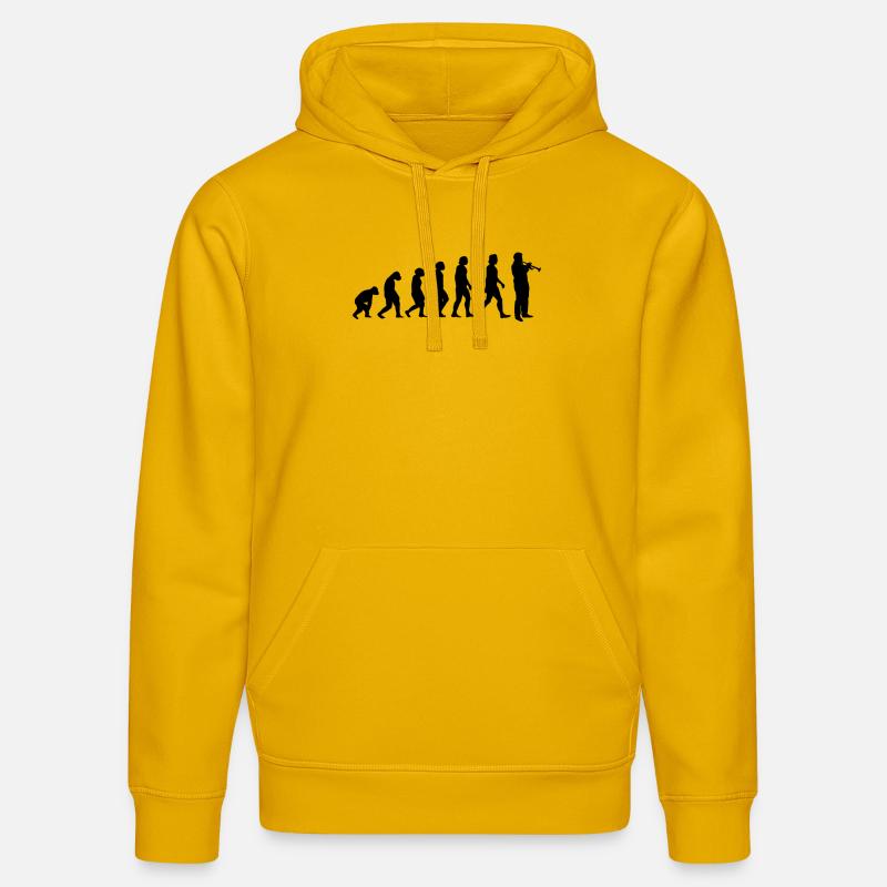 Trompette Trompette Trompette Évolution - Sweat à capuche bio DRUMMER Stanley/Stella Unisexe - jaune spectre