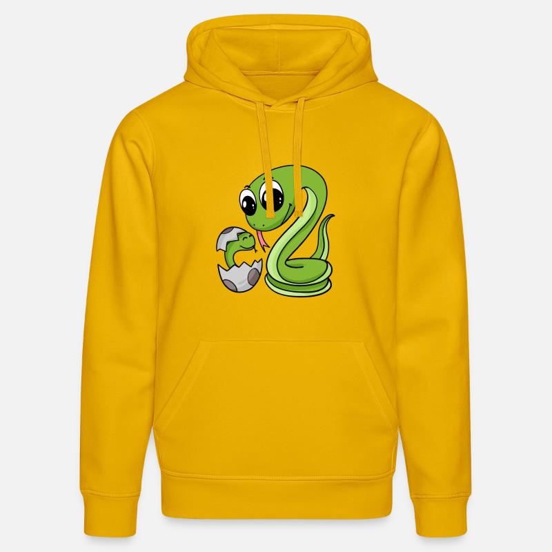 Serpent avec bébé serpent - Sweat à capuche bio DRUMMER Stanley/Stella Unisexe - jaune spectre