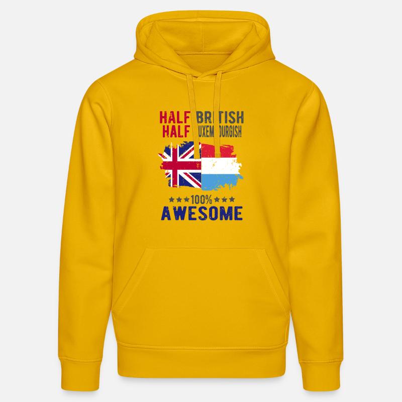Moitié britannique moitié luxembourgeois - Sweat à capuche bio DRUMMER Stanley/Stella Unisexe - jaune spectre