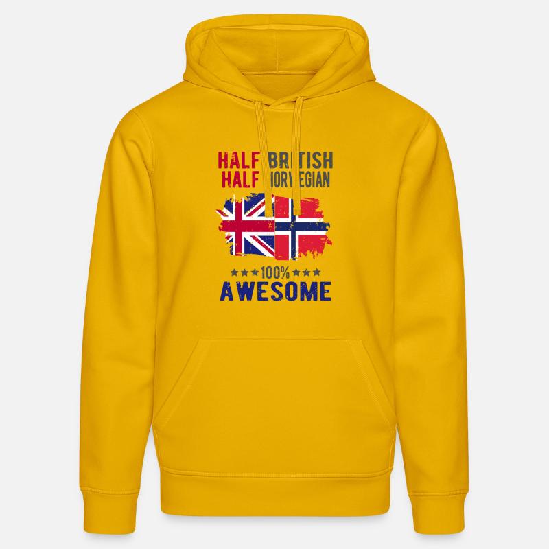 Moitié britannique moitié norvégienne - Sweat à capuche bio DRUMMER Stanley/Stella Unisexe - jaune spectre