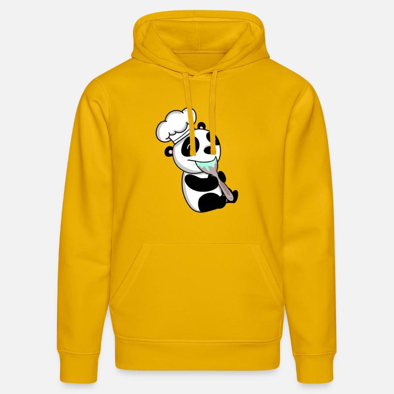 Panda Chef Mignon - Sweat à capuche bio DRUMMER Stanley/Stella Unisexe - jaune spectre