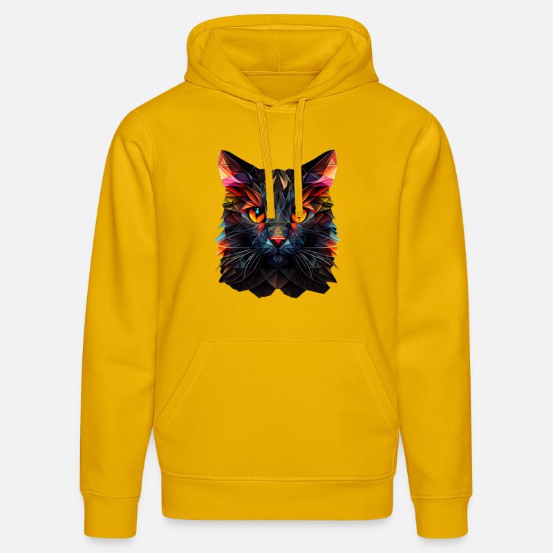 Chaton Chaton Chat Polygone Chat - Sweat à capuche bio DRUMMER Stanley/Stella Unisexe - jaune spectre
