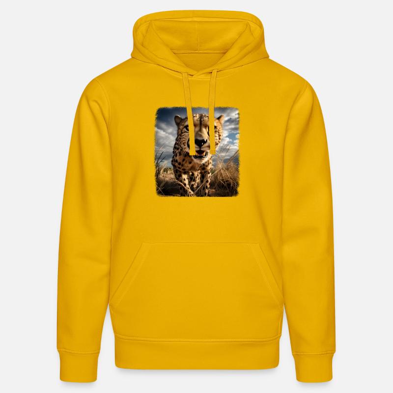 Geparde realistic Gepard - Stanley/Stella Unisex Bio-Hoodie DRUMMER - Spektralgelb