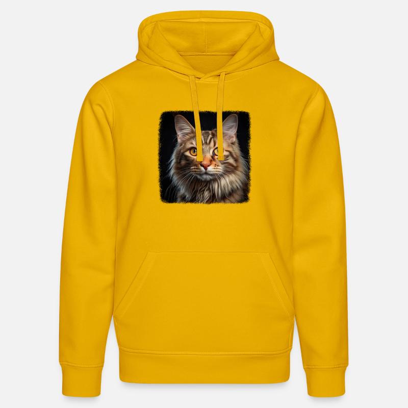 Chat Chats American Bobtail - Sweat à capuche bio DRUMMER Stanley/Stella Unisexe - jaune spectre