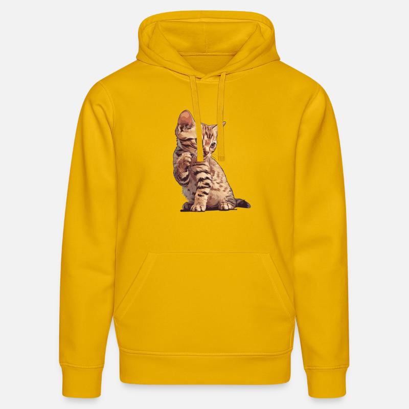 Ocicat Chaton Ocicat Chat - Sweat à capuche bio DRUMMER Stanley/Stella Unisexe - jaune spectre