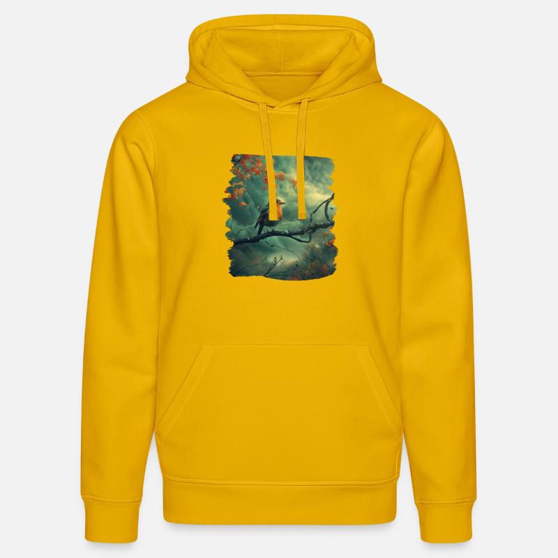 Robin Rotkehlchen - Sweat à capuche bio DRUMMER Stanley/Stella Unisexe - jaune spectre