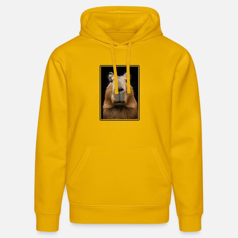 Capybaras Capybara - Sweat à capuche bio DRUMMER Stanley/Stella Unisexe - jaune spectre