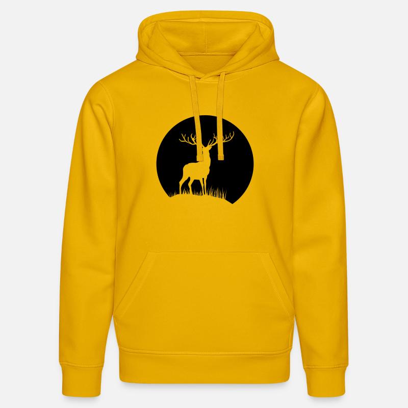 Cerf au clair de lune - Sweat à capuche bio DRUMMER Stanley/Stella Unisexe - jaune spectre