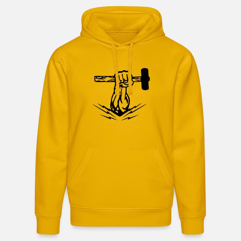 siegerfaust_mit_hammer - Stanley/Stella Unisex Bio-Hoodie DRUMMER  - Spektralgelb