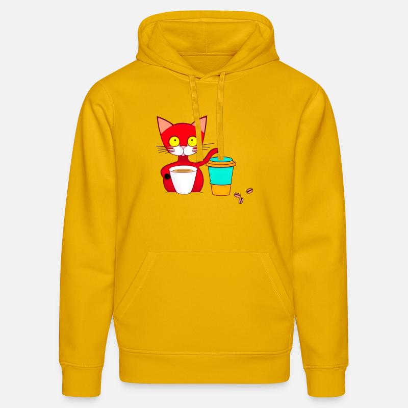 chat et café - Sweat à capuche bio DRUMMER Stanley/Stella Unisexe - jaune spectre