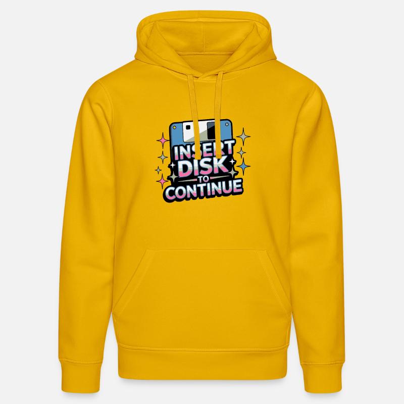 Y2K Retro – Insert Disk to Continue - Stanley/Stella Unisex Bio-Hoodie DRUMMER  - Spektralgelb