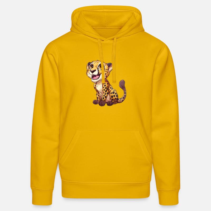 Mignon jeune guépard souriant - Sweat à capuche bio DRUMMER Stanley/Stella Unisexe - jaune spectre