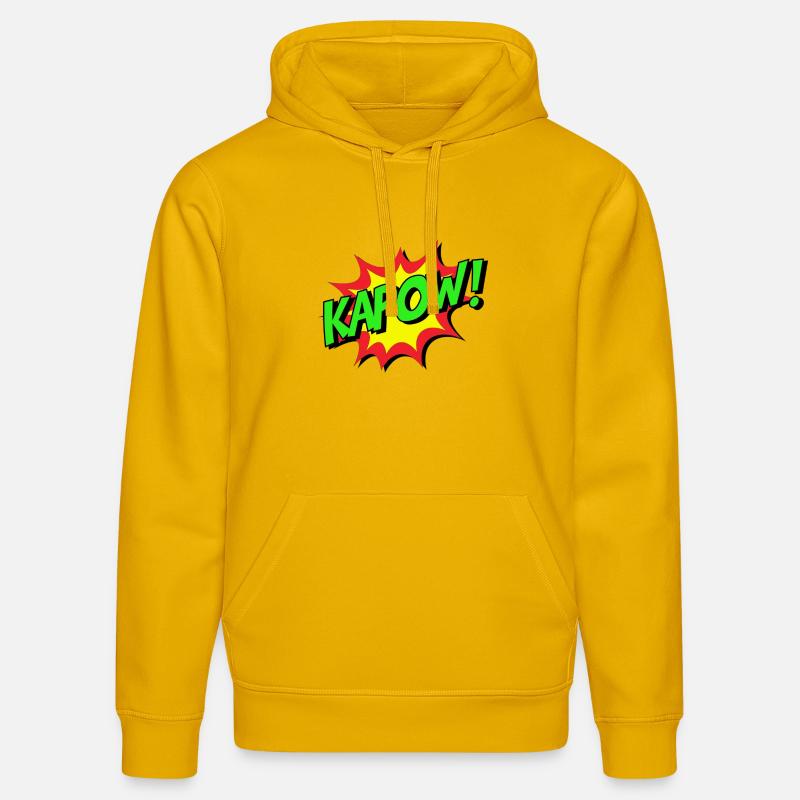 KAPOW Explosion de la bande dessinée - Sweat à capuche bio DRUMMER Stanley/Stella Unisexe - jaune spectre