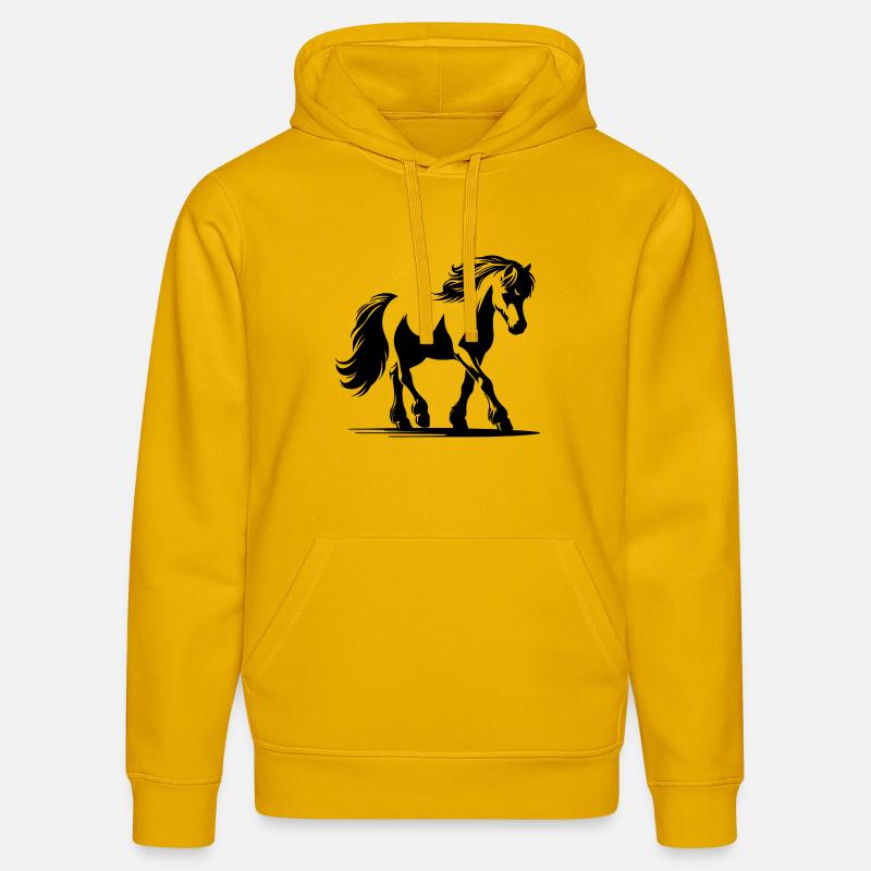 Cheval Poney de selle allemand - Sweat à capuche bio DRUMMER Stanley/Stella Unisexe - jaune spectre