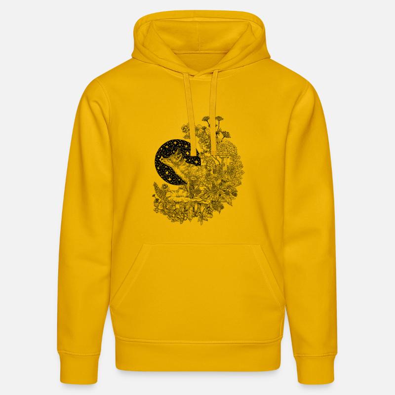 LE RENARD ET LE CIEL NOCTURNE - Sweat à capuche bio DRUMMER Stanley/Stella Unisexe - jaune spectre