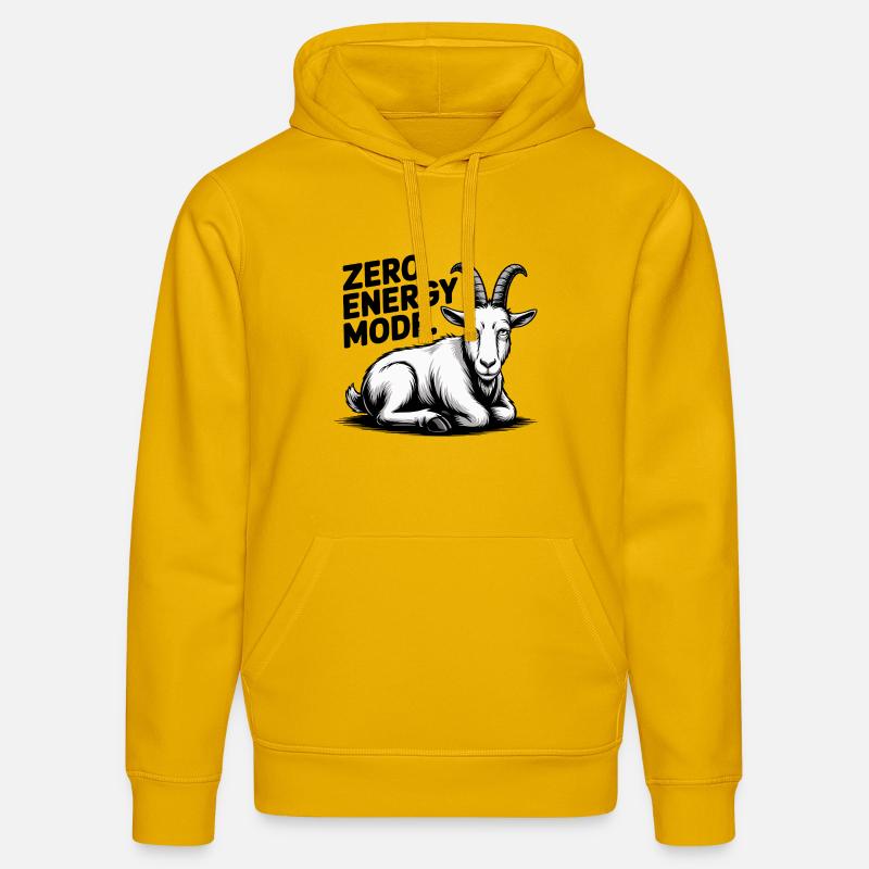 Chèvre en mode Zéro Énergie - Sweat à capuche bio DRUMMER Stanley/Stella Unisexe - jaune spectre