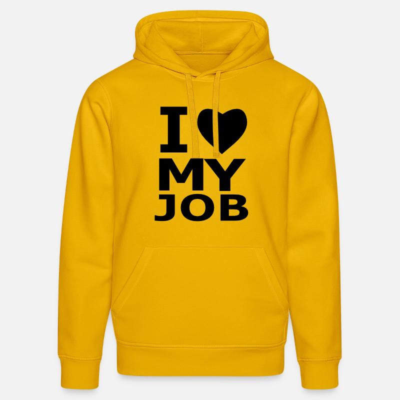 I ♥ mon travail - Sweat à capuche bio DRUMMER Stanley/Stella Unisexe - jaune spectre