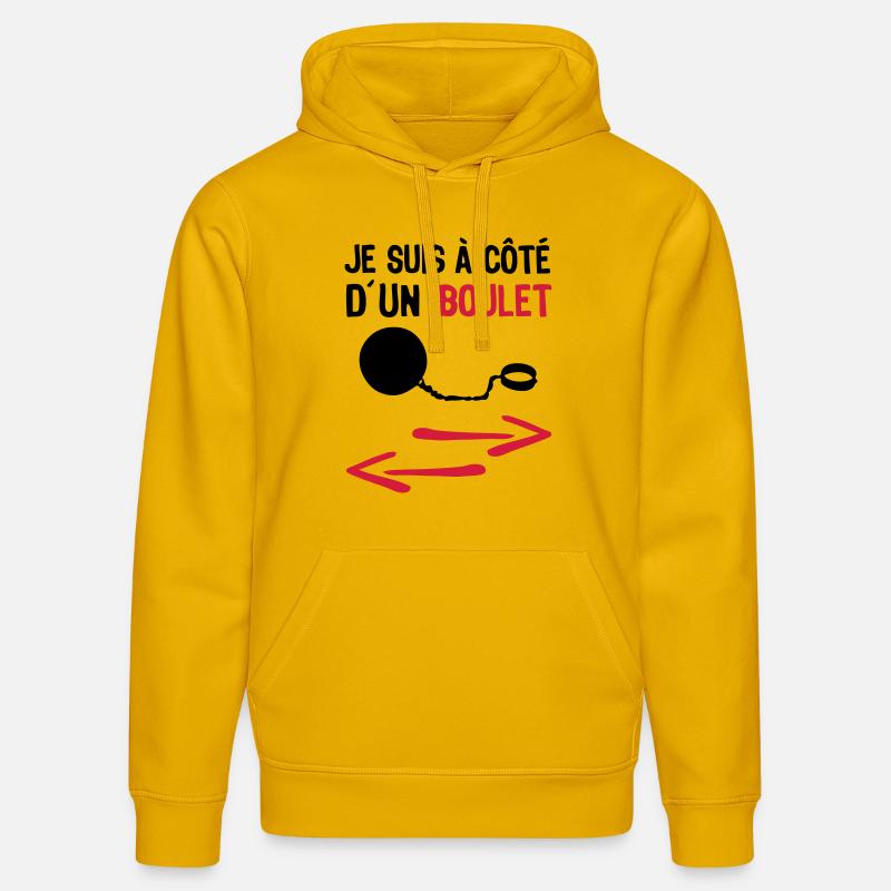 je suis cote boulet insulte1 - Sweat à capuche bio DRUMMER Stanley/Stella Unisexe - jaune spectre