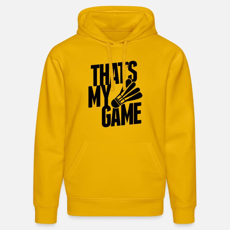 badminton - that's my game - Sweat à capuche bio DRUMMER Stanley/Stella Unisexe - jaune spectre