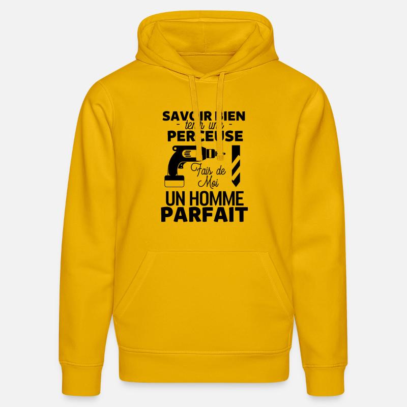 Perceuse percer charpentier - Sweat à capuche bio DRUMMER Stanley/Stella Unisexe - jaune spectre