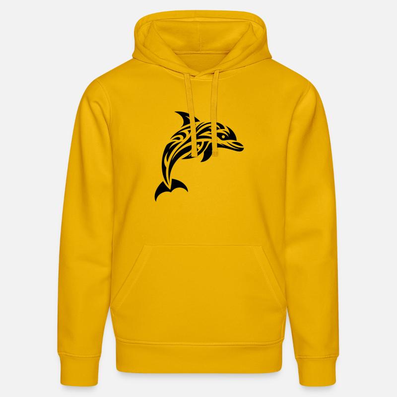 Springender süßer Tattoo Delfin - Stanley/Stella Unisex Bio-Hoodie DRUMMER  - Spektralgelb