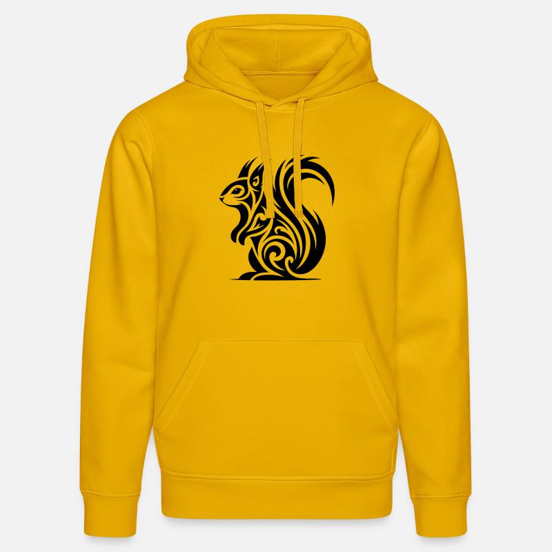 Süsses Eichhörnchen in Tattoo Style - Stanley/Stella Unisex Bio-Hoodie DRUMMER  - Spektralgelb