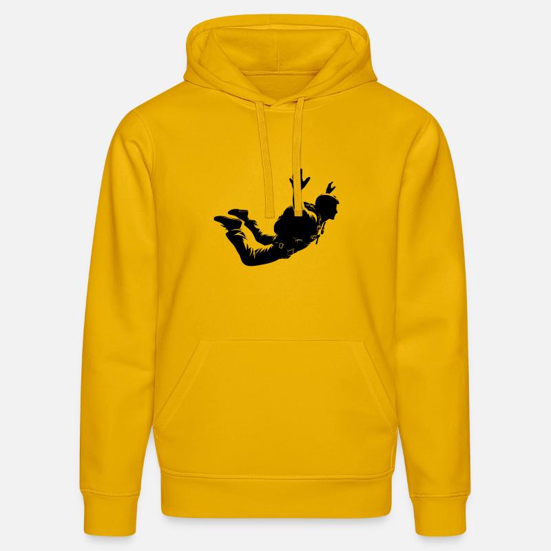 Vol de parachutisme Hobby Man - Sweat à capuche bio DRUMMER Stanley/Stella Unisexe - jaune spectre