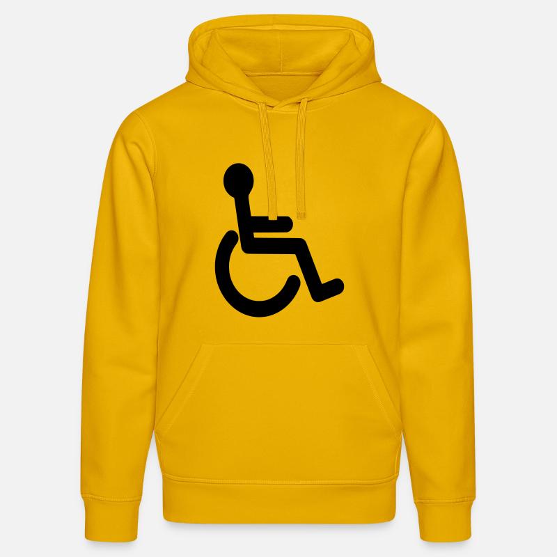 Symbole de base du fauteuil roulant # - Sweat à capuche bio DRUMMER Stanley/Stella Unisexe - jaune spectre