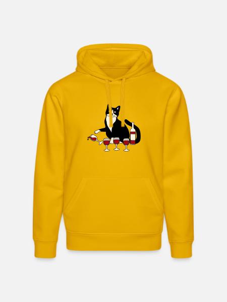 Verre à vin pour chat - Sweat à capuche bio DRUMMER Stanley/Stella Unisexe - jaune spectre