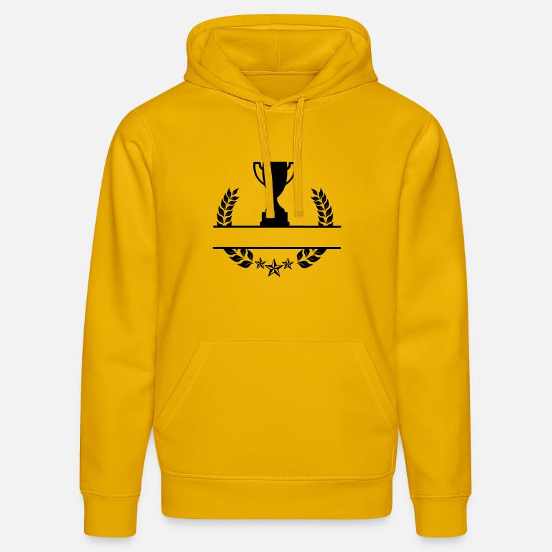 Coupe monogramme de couronne de laurier - Sweat à capuche bio DRUMMER Stanley/Stella Unisexe - jaune spectre