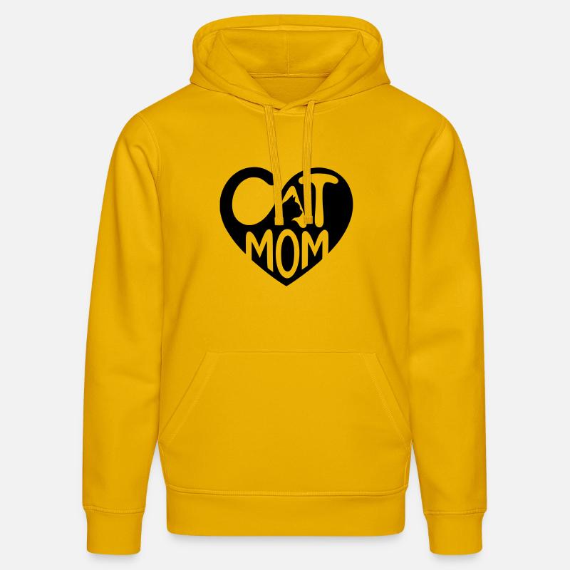 Maman Chat, Cœur de Maman Chat - Sweat à capuche bio DRUMMER Stanley/Stella Unisexe - jaune spectre