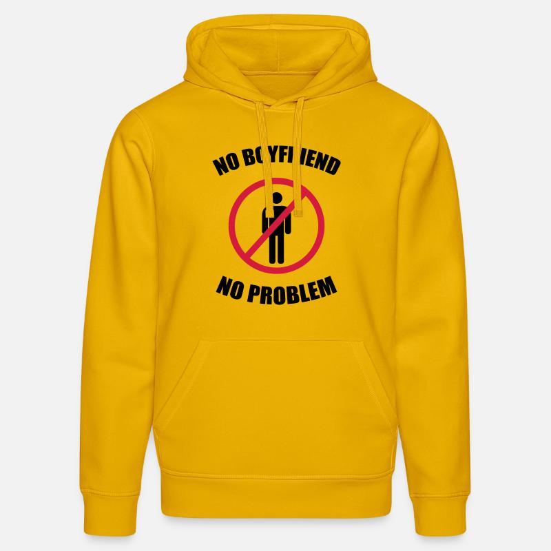 no_boyfriend_no_problem - Sweat à capuche bio DRUMMER Stanley/Stella Unisexe - jaune spectre