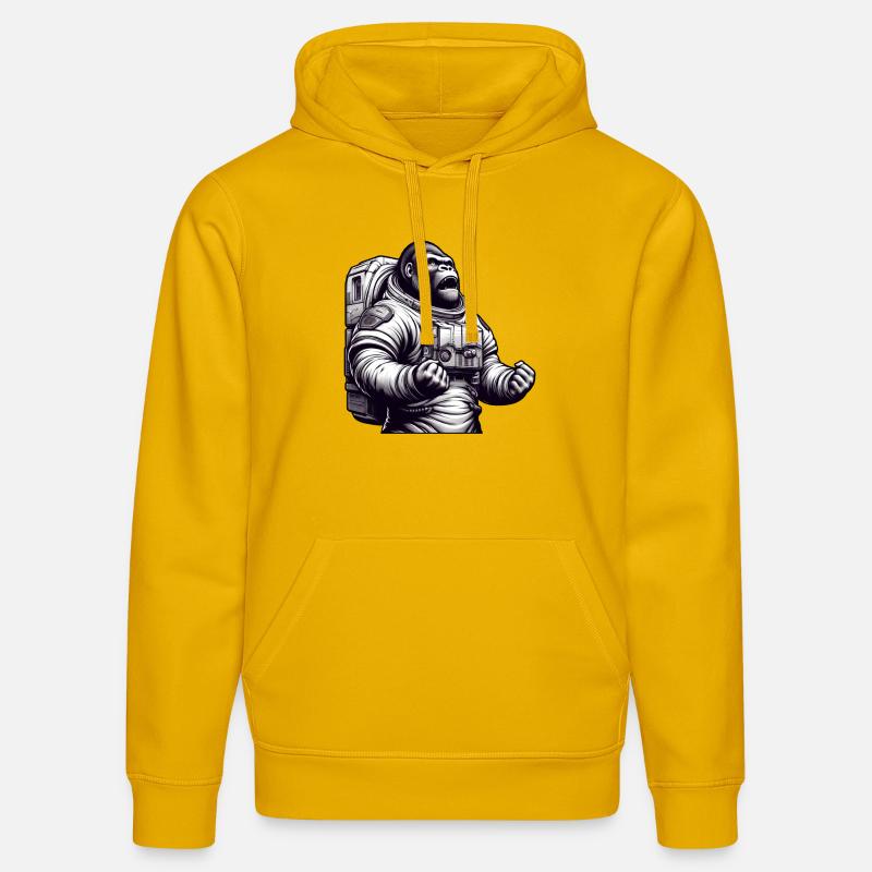 Gorille astronaute dans l’espace - Sweat à capuche bio DRUMMER Stanley/Stella Unisexe - jaune spectre