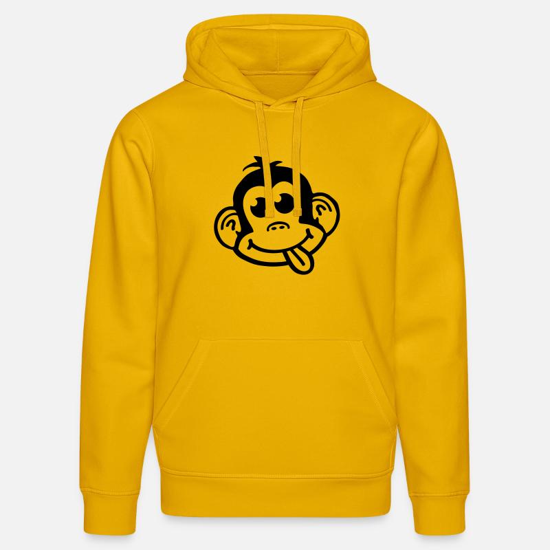 affe_crazy_smiley_a1 - Sweat à capuche bio DRUMMER Stanley/Stella Unisexe - jaune spectre
