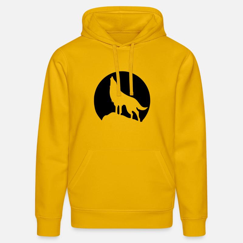 Wolf - Mond - Stanley/Stella Unisex Bio-Hoodie DRUMMER  - Spektralgelb
