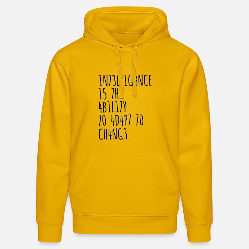 Intelligence drôle de dicton - Sweat à capuche bio DRUMMER Stanley/Stella Unisexe - jaune spectre