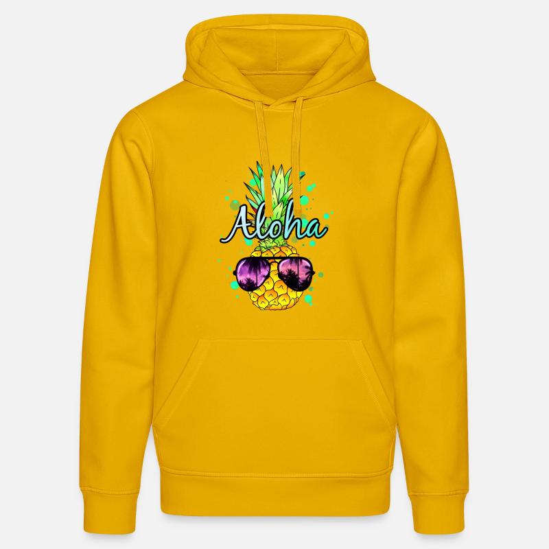 Ananas Aloha - Sweat à capuche bio DRUMMER Stanley/Stella Unisexe - jaune spectre
