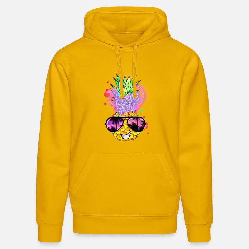 Ananas amoureux - Sweat à capuche bio DRUMMER Stanley/Stella Unisexe - jaune spectre