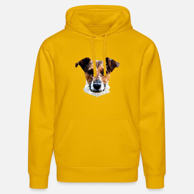 Jack Russell Terrier Chien Polygone - Sweat à capuche bio DRUMMER Stanley/Stella Unisexe - jaune spectre