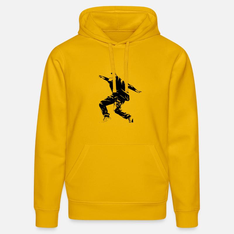 Graphismes de breakdance - Sweat à capuche bio DRUMMER Stanley/Stella Unisexe - jaune spectre