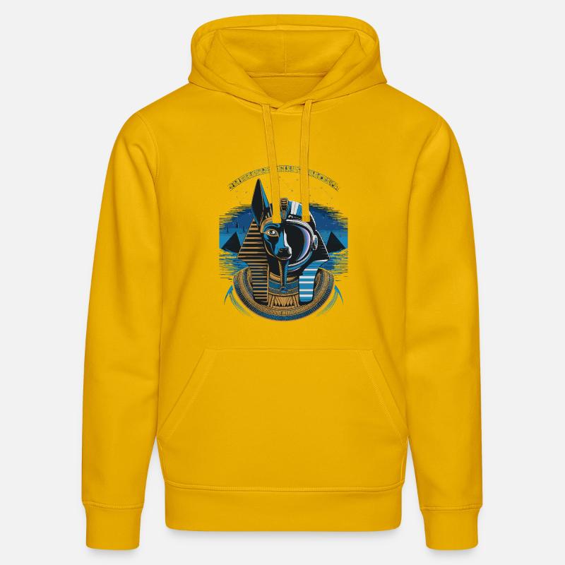 Conception hybride Anubis céleste - Sweat à capuche bio DRUMMER Stanley/Stella Unisexe - jaune spectre