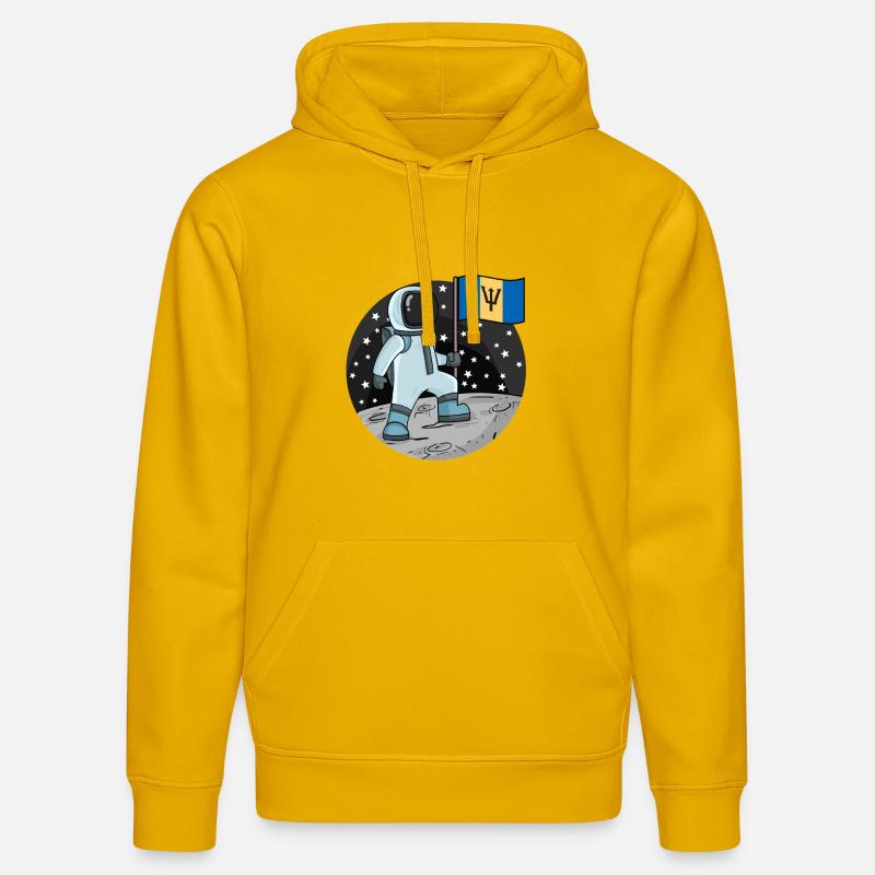 Drapeau astronaute Barbade - Sweat à capuche bio DRUMMER Stanley/Stella Unisexe - jaune spectre